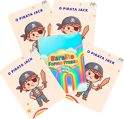 Cartas do Baralho Forme Frases dispostas em leque