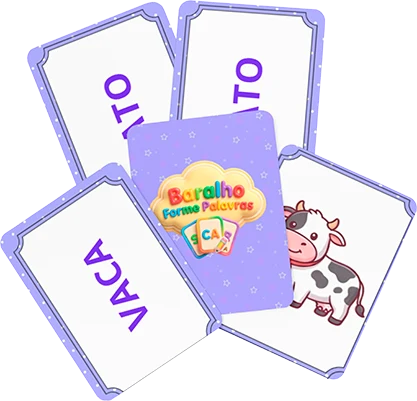 Cartas do Baralho Forme Palavras dispostas em leque